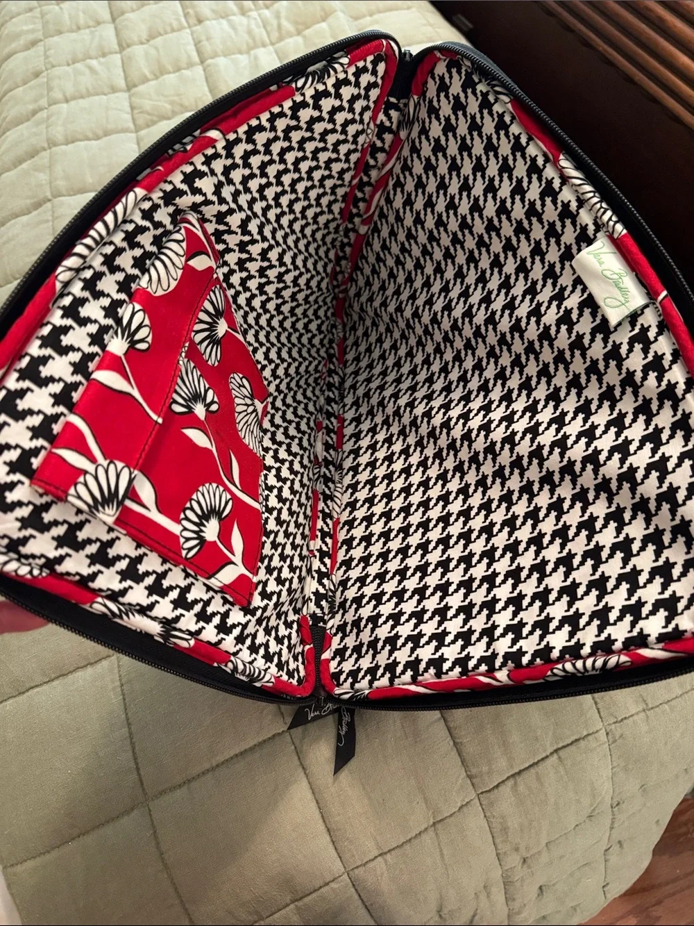 Vera Bradley Red Floral Quilted Zip Pouch